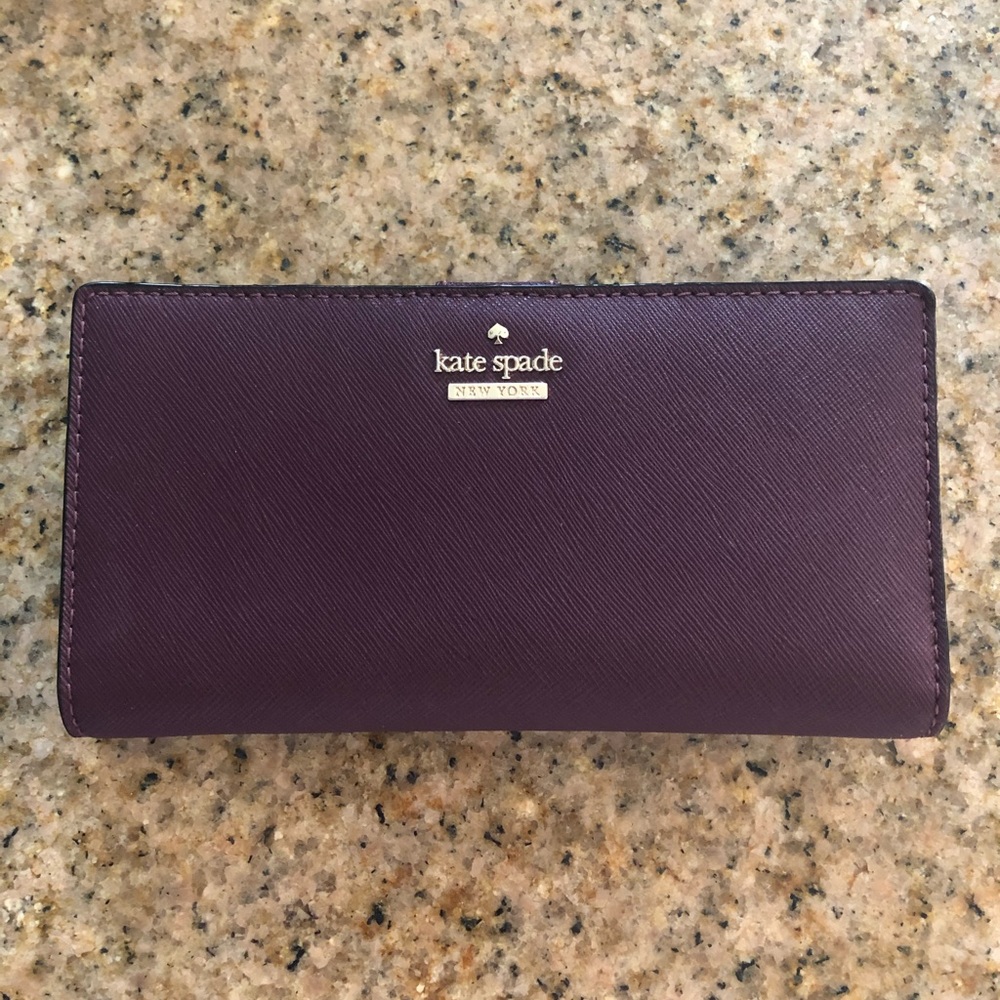 Kate Spade plum snaps wallet